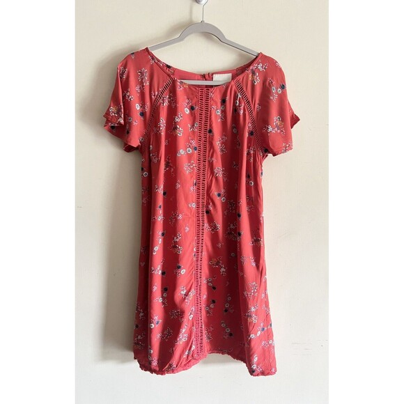 ModCloth Floral Wildflower‎ Shift Dress with Fringe Bottom Women's Large - Picture 1 of 3